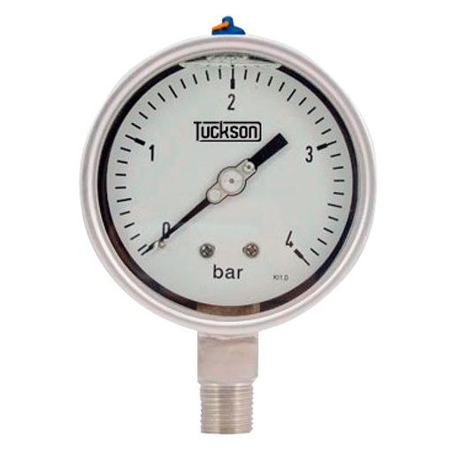 MANÓMETRO INDUSTRIAL ACERO INOXIDABLE DIAL 2.5" (0-200PSI / 14BAR) – SS316L/304 TUCKSON