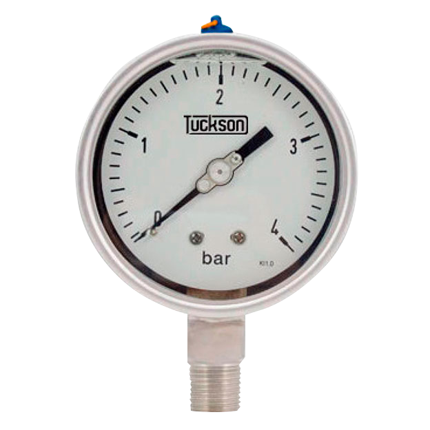 MANÓMETRO INDUSTRIAL ACERO INOXIDABLE DIAL 2.5" (0-200PSI / 14BAR) – SS316L/304 TUCKSON